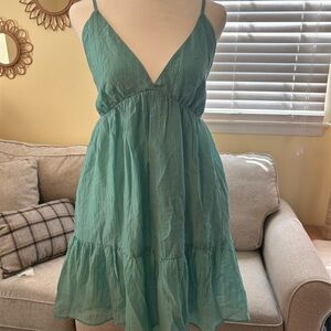 Anthropologie Teal Mini Dress
